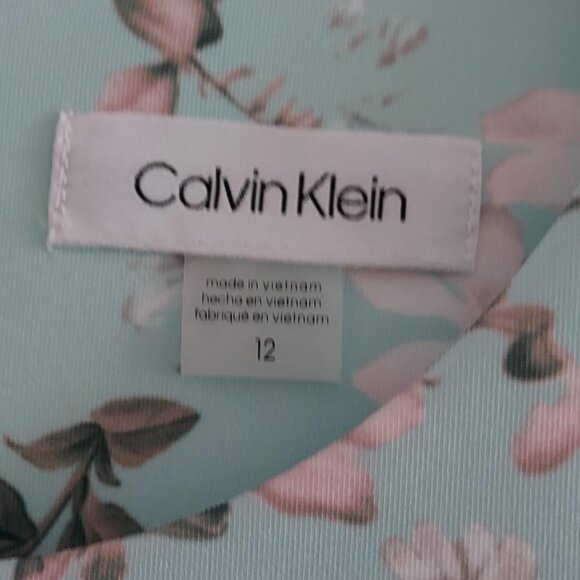 Calvin Klein Round Neck Sheath Dress Seafoam Green Sz 12 NEW w/Tags - Picture 2 of 14